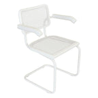 Fauteuil Cesca Cane Cantilever avec Cadre en Acier Blanc
