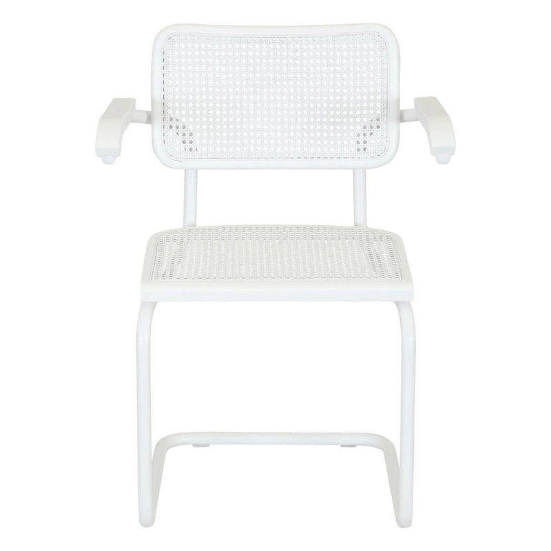 Fauteuil Cesca Cane Cantilever avec Cadre en Acier Blanc