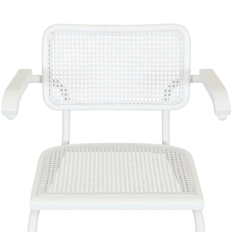Fauteuil Cesca Cane Cantilever avec Cadre en Acier Blanc
