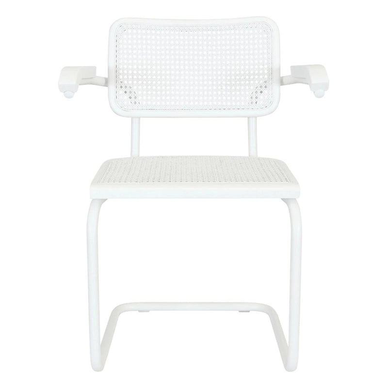Fauteuil Cesca Cane Cantilever avec Cadre en Acier Blanc