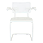 Fauteuil Cesca Cane Cantilever avec Cadre en Acier Blanc