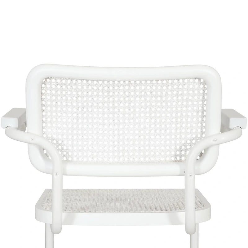 Fauteuil Cesca Cane Cantilever avec Cadre en Acier Blanc