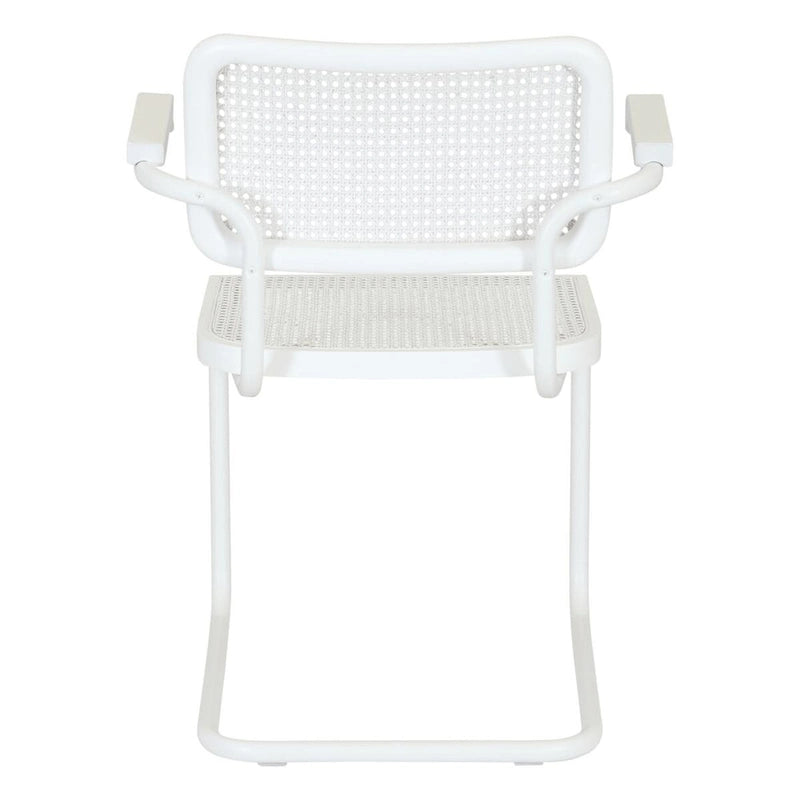 Fauteuil Cesca Cane Cantilever avec Cadre en Acier Blanc