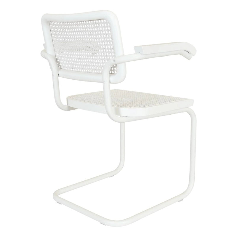 Fauteuil Cesca Cane Cantilever avec Cadre en Acier Blanc