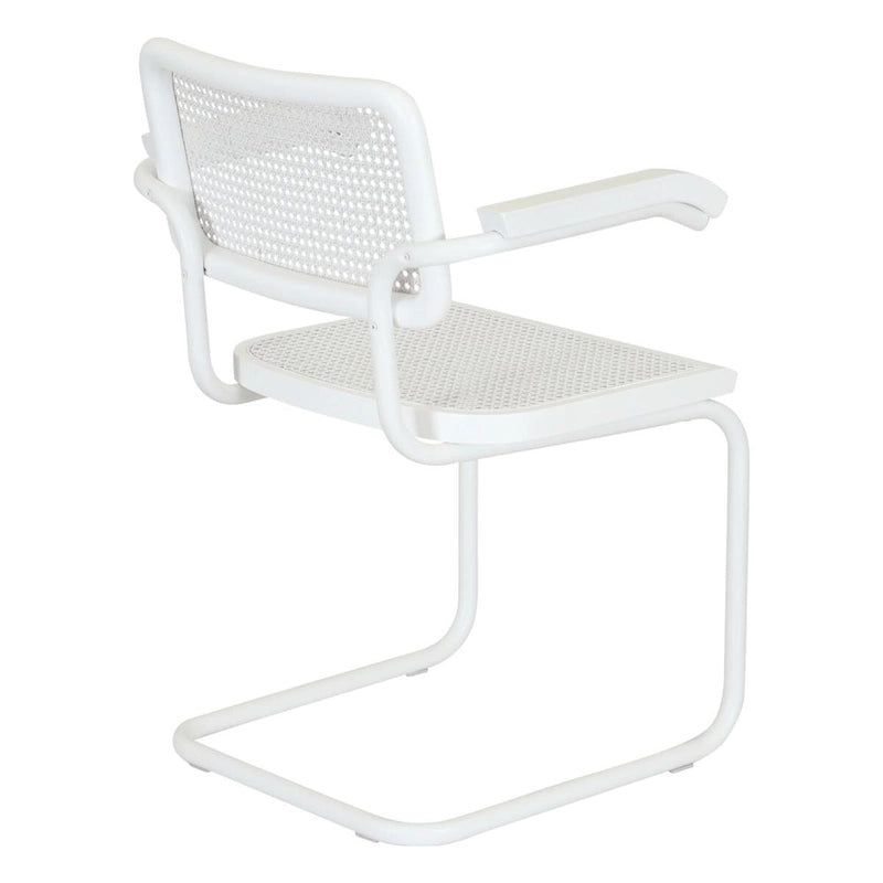 Fauteuil Cesca Cane Cantilever avec Cadre en Acier Blanc