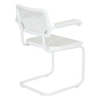 Fauteuil Cesca Cane Cantilever avec Cadre en Acier Blanc