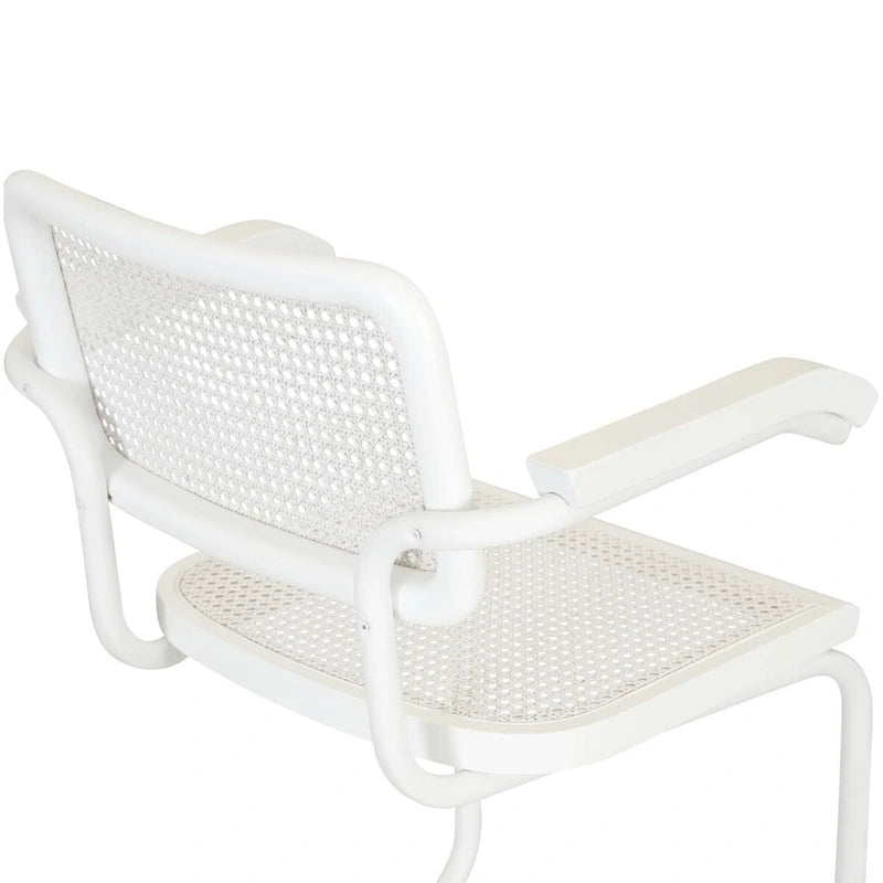 Fauteuil Cesca Cane Cantilever avec Cadre en Acier Blanc