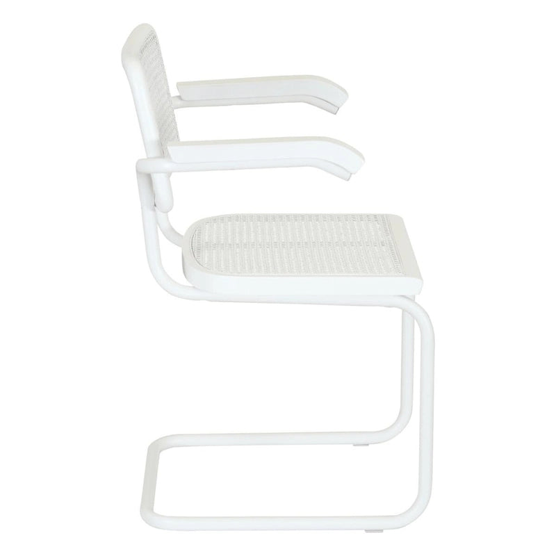 Fauteuil Cesca Cane Cantilever avec Cadre en Acier Blanc