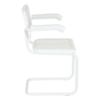 Fauteuil Cesca Cane Cantilever avec Cadre en Acier Blanc