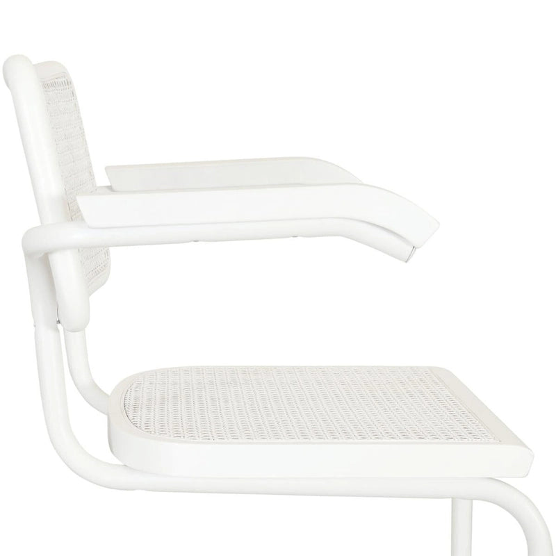 Fauteuil Cesca Cane Cantilever avec Cadre en Acier Blanc