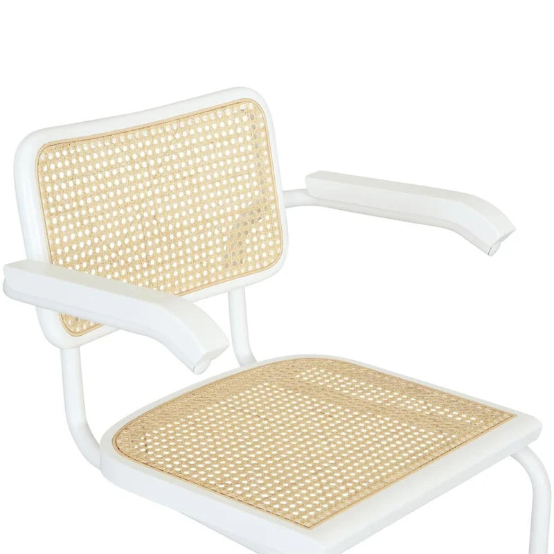 Fauteuil Cesca Cane Cantilever avec Cadre en Acier Blanc