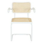 Fauteuil Cesca Cane Cantilever avec Cadre en Acier Blanc
