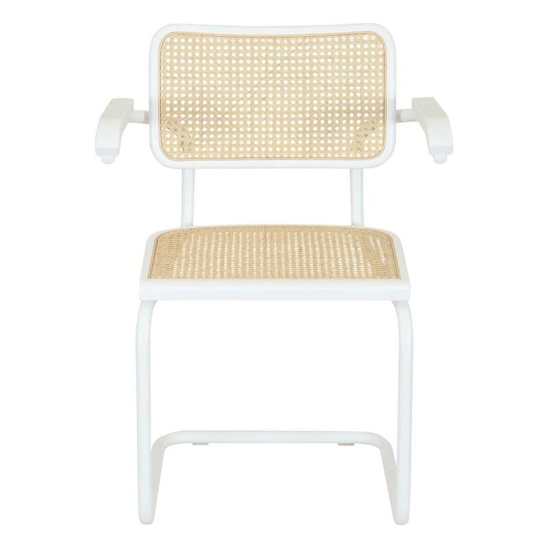 Fauteuil Cesca Cane Cantilever avec Cadre en Acier Blanc