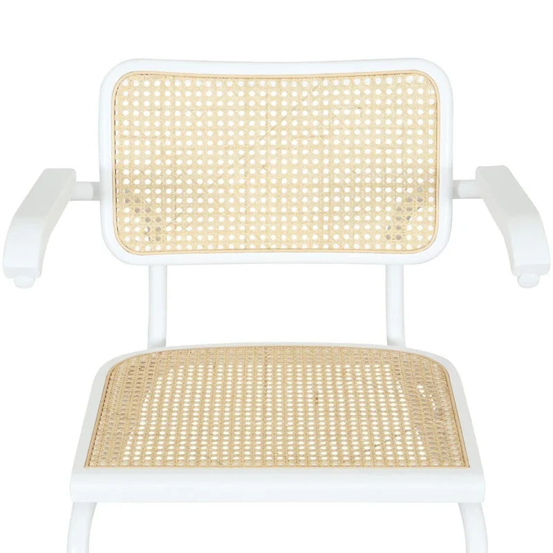 Fauteuil Cesca Cane Cantilever avec Cadre en Acier Blanc