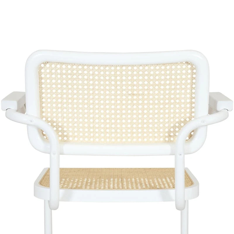 Fauteuil Cesca Cane Cantilever avec Cadre en Acier Blanc