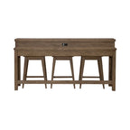 Console en bois patiné Toffee avec 4 tables d'appoint