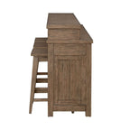 Console en bois patiné Toffee avec 4 tables d'appoint