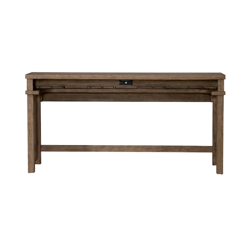 Console en bois patiné Toffee avec 4 tables d'appoint