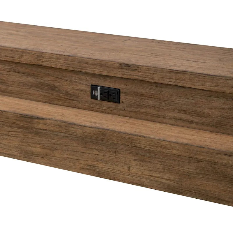 Console en bois patiné Toffee avec 4 tables d'appoint