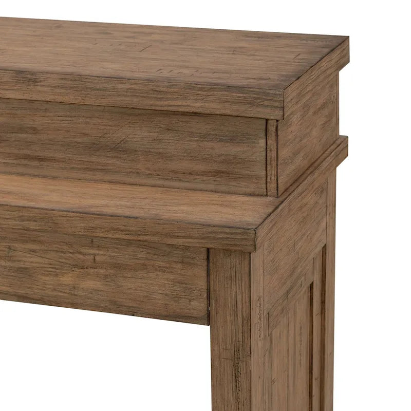 Console en bois patiné Toffee avec 4 tables d'appoint