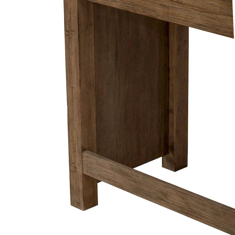 Console en bois patiné Toffee avec 4 tables d'appoint