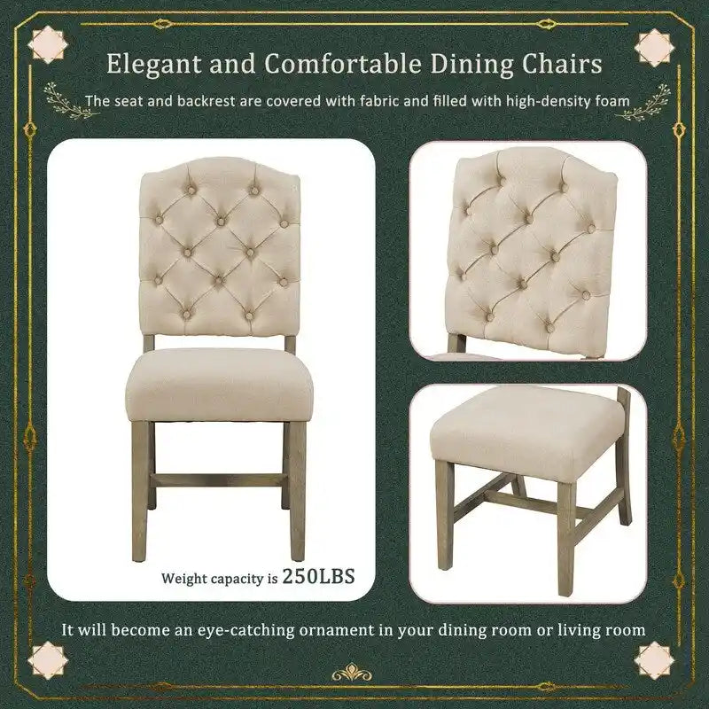 Table à manger de style rétro avec rallonge et 4 chaises rembourrées pour salle à manger et salon