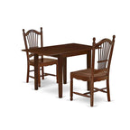 Ensemble de salle à manger – Une table de salle à manger rectangulaire et des chaises de cuisine, Acajou (Option de pièces)