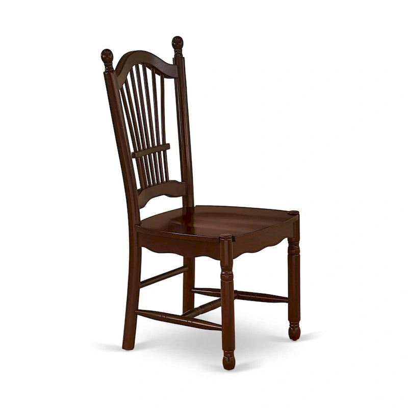 Ensemble de salle à manger – Une table de salle à manger rectangulaire et des chaises de cuisine, Acajou (Option de pièces)