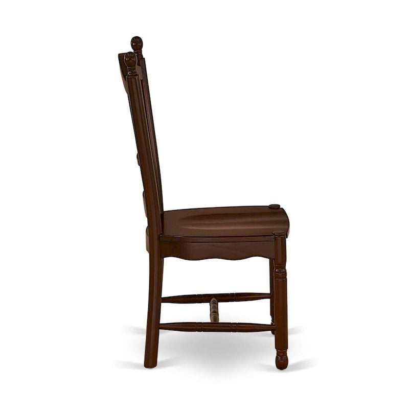 Ensemble de salle à manger – Une table de salle à manger rectangulaire et des chaises de cuisine, Acajou (Option de pièces)