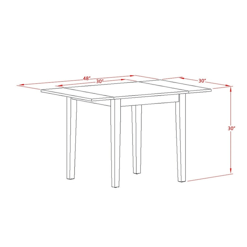 Ensemble de salle à manger – Une table de salle à manger rectangulaire et des chaises de cuisine, Acajou (Option de pièces)