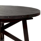 Table à manger ronde de 54 à 72 pouces, en bois d'acacia, extensible, marron foncé