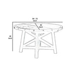 Table à manger ronde de 54 à 72 pouces, en bois d'acacia, extensible, marron foncé