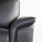 Canapé inclinable manuel en cuir moderne avec accoudoirs rembourrés évasés