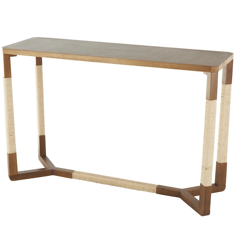 Console en bois avec cadre en corde - Marron
