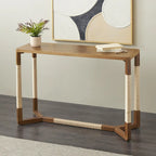 Console en bois avec cadre en corde - Marron