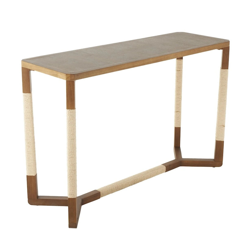Console en bois avec cadre en corde - Marron