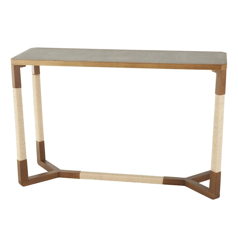 Console en bois avec cadre en corde - Marron