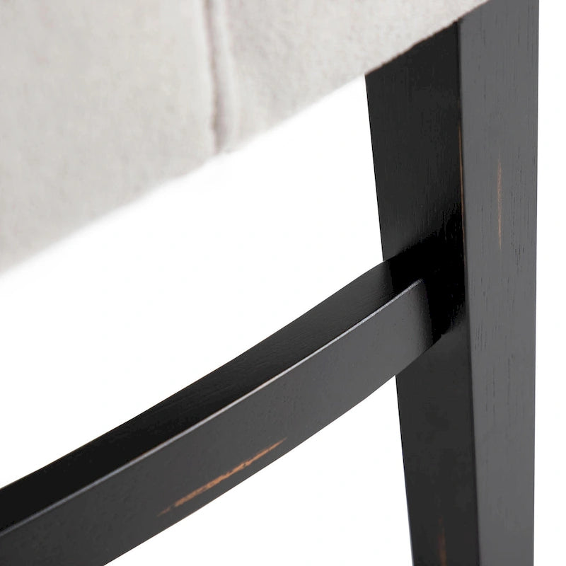 Table à manger en bois noir de style ferme avec 4 chaises