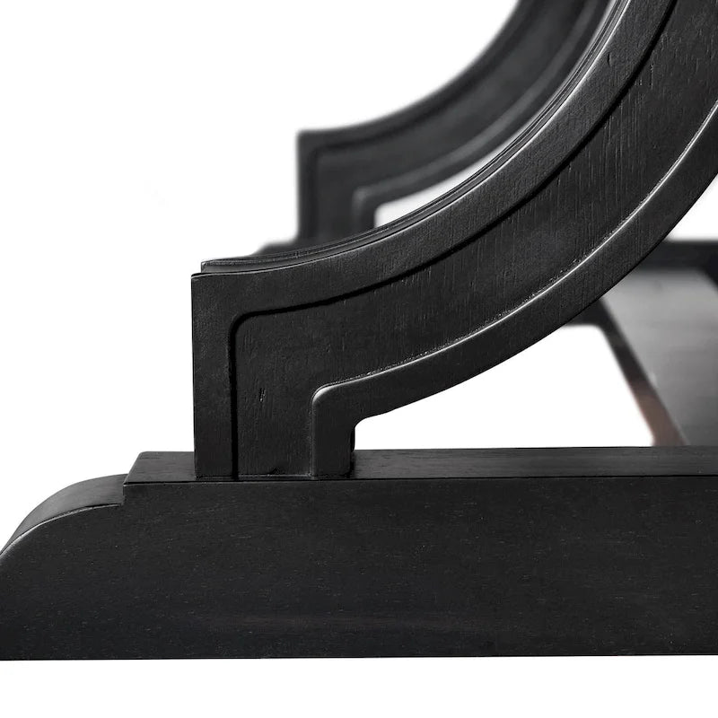 Table à manger en bois noir de style ferme avec 4 chaises