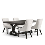 Table à manger en bois noir de style ferme avec 4 chaises