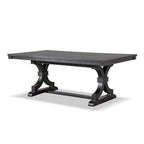 Table à manger en bois noir de style ferme avec 4 chaises