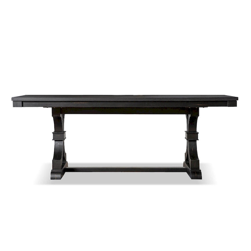 Table à manger en bois noir de style ferme avec 4 chaises