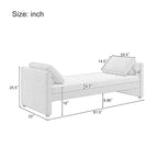 Lit de repos moderne rembourré avec oreillers, petit lit simple, aucun matelas requis, tissu en lin