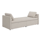 Lit de repos moderne rembourré avec oreillers, petit lit simple, aucun matelas requis, tissu en lin