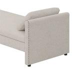 Lit de repos moderne rembourré avec oreillers, petit lit simple, aucun matelas requis, tissu en lin