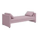 Lit de repos moderne rembourré avec oreillers, petit lit simple, aucun matelas requis, tissu en lin
