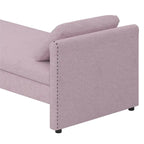 Lit de repos moderne rembourré avec oreillers, petit lit simple, aucun matelas requis, tissu en lin